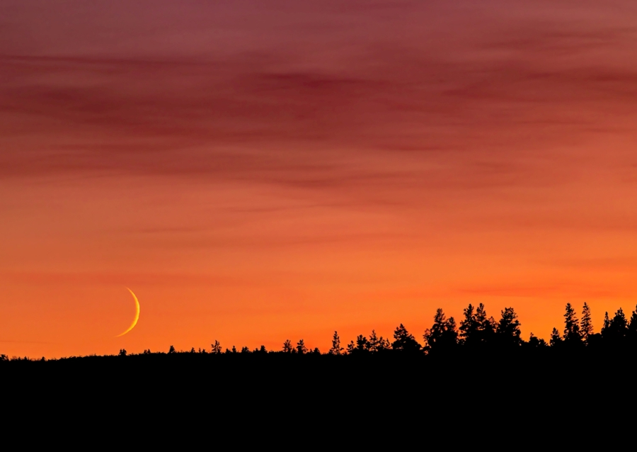 Fiery Crescent Moon