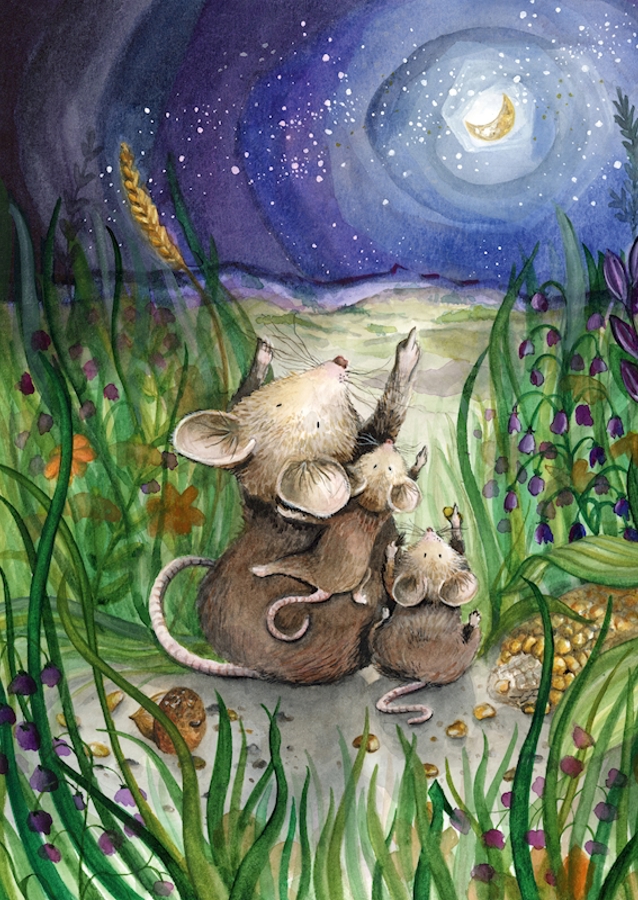 Roztomilé měsíční myši